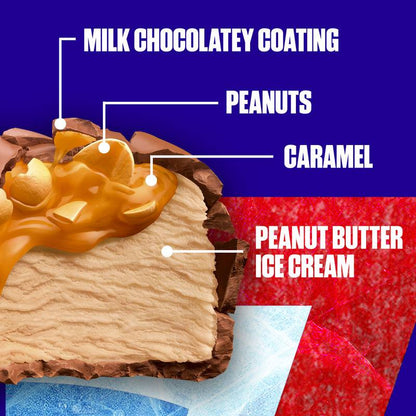 SNICKERS Ice Cream Minis, Milk Chocolatey Caramel Peanut Butter Ice Cream Bars, 10ct