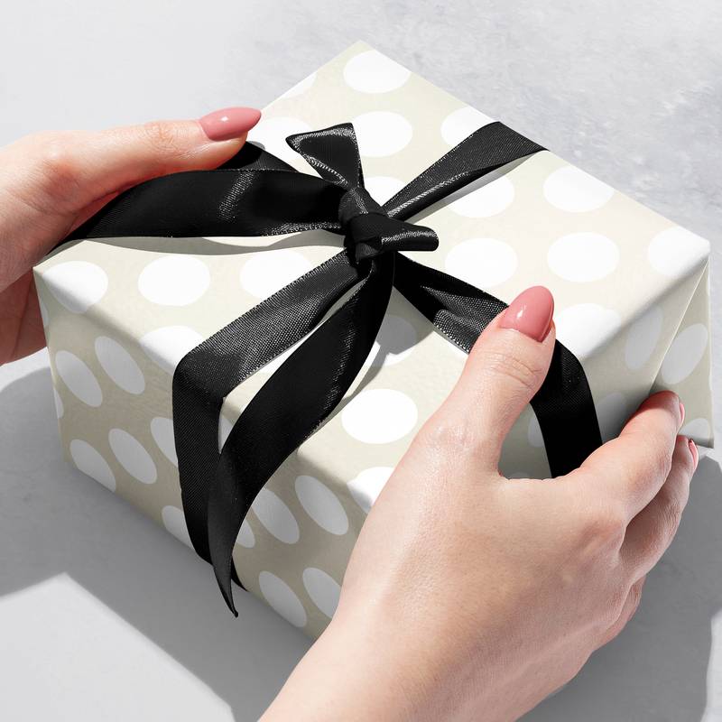 Pearl & Dot Stripe Double Sided Wrapping Paper