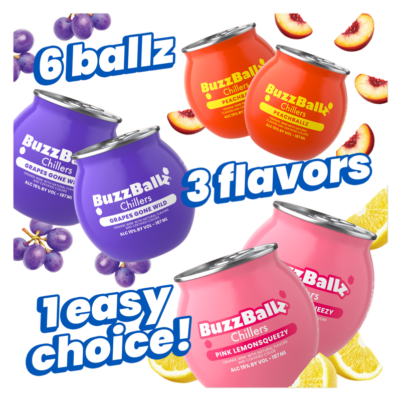 BuzzBallz Fruity Variety Pack 6pk 187ml