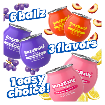 BuzzBallz Fruity Variety Pack 6pk 187ml