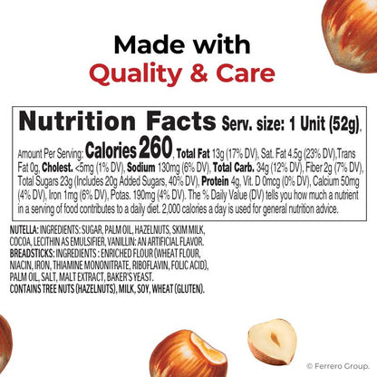 Nutella & GO! Hazelnut and Cocoa Spread with Breadsticks, Snack Cup, 1.8 oz