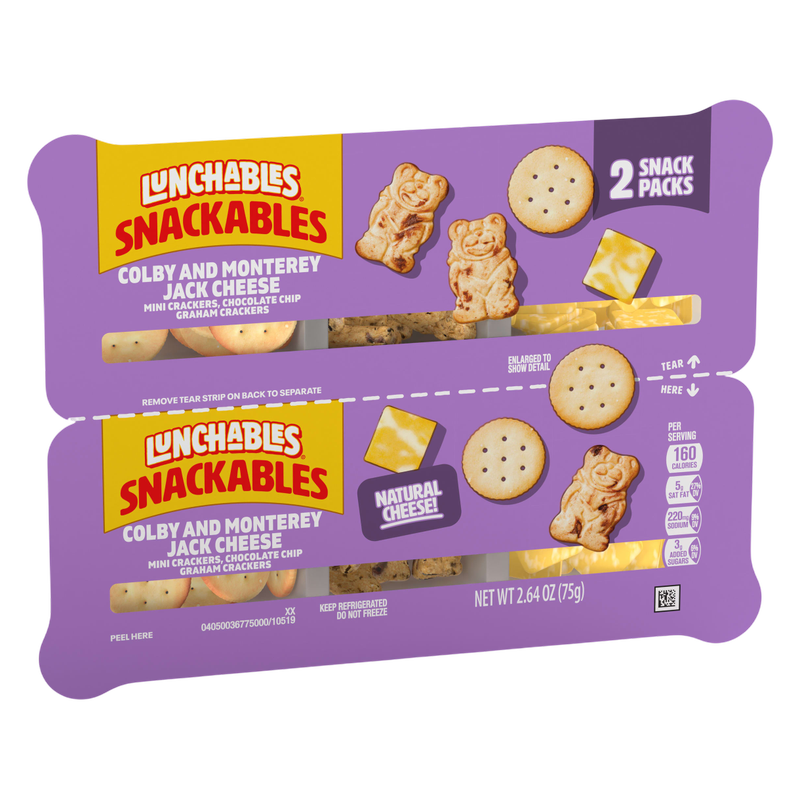 Lunchables Snackables Colby & Monterey Jack Cheese with Mini Crackers and Graham Crackers - 2ct
