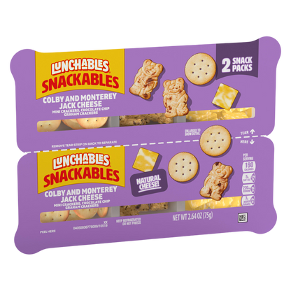 Lunchables Snackables Colby & Monterey Jack Cheese with Mini Crackers and Graham Crackers - 2ct