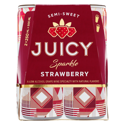 Juicy Sparkle Strawberry Sparkling Wine Can 2pk 250ml