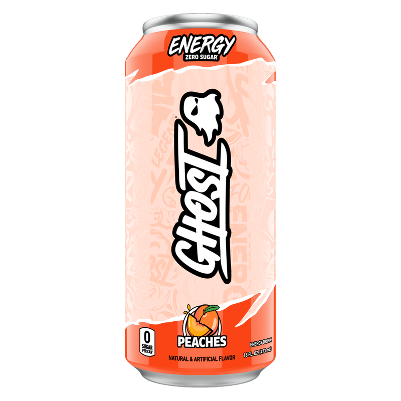 GHOST Energy Zero Sugar Peaches 16oz Can