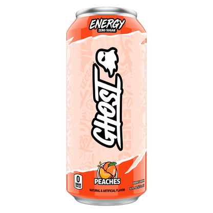 GHOST Energy Zero Sugar Peaches 16oz Can