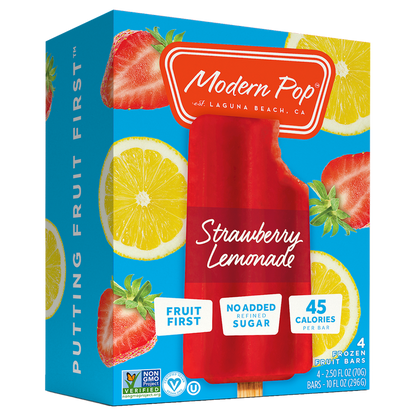 Modern Pop Strawberry Lemonade Frozen Fruit Bars 10oz