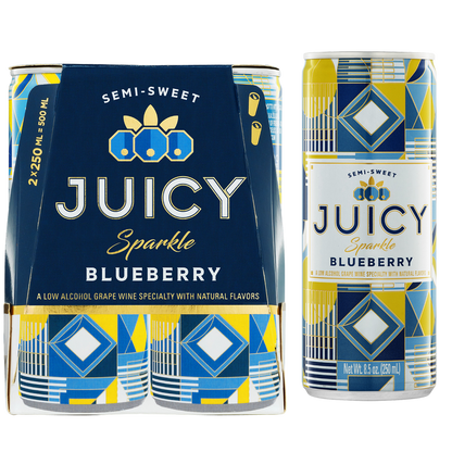 Juicy Sparkle Blueberry Sparkling Wine 2pk 250ml - Juicy Sparkle