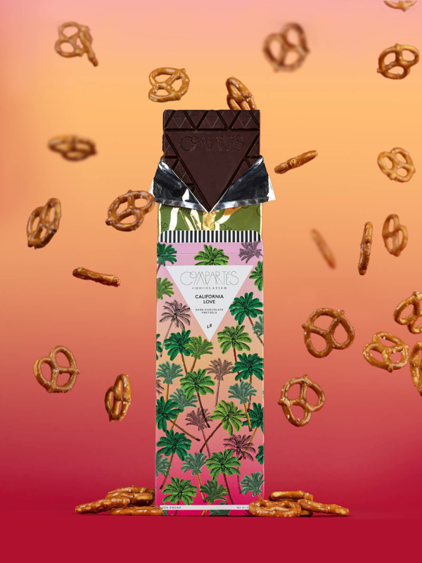 Compartes California Love Salted Pretzel Dark Chocolate Bar, 3.2 oz