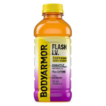 BODYARMOR FLASH I.V. Caffeine + Hydration Pineapple Passionfruit 20oz Btl