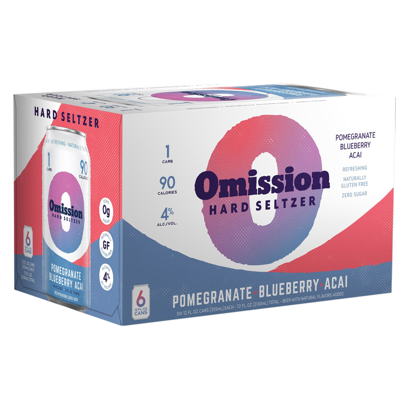 Omission Hard Seltzer Pomegranate Blueberry Acai 6pk 12oz