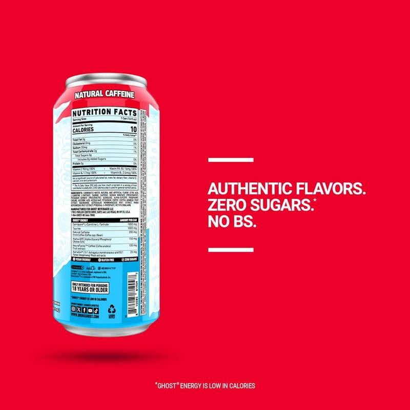 GHOST Energy Zero Sugar 'Merica Pop 16oz Can - GHOST BevMo! GHOST Energy Zero Sugar 'Merica Pop 16oz Can - GHOST BevMo!