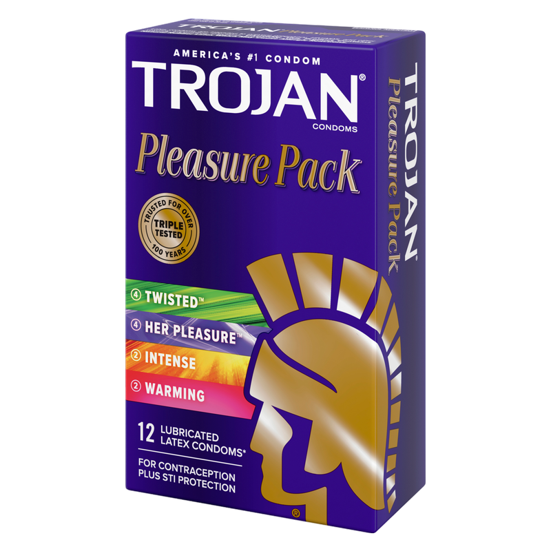 Trojan Pleasure Pack Lubricated Condoms 12ct