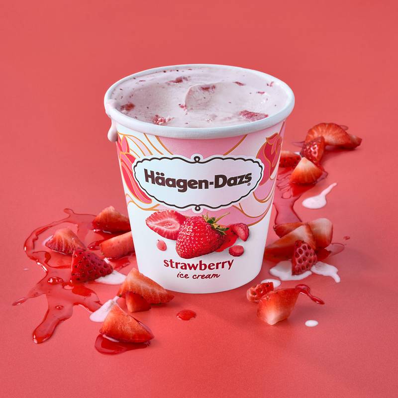 Haagen-Dazs Strawberry Ice Cream, 14oz. - Haagen-Dazs – BevMo!