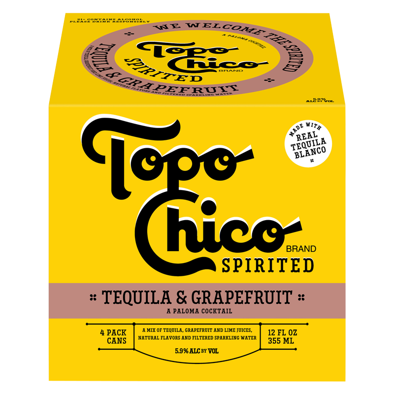 Topo Chico Spirited Tequila & Grapefruit 4pk 12oz cans 5.9% ABV