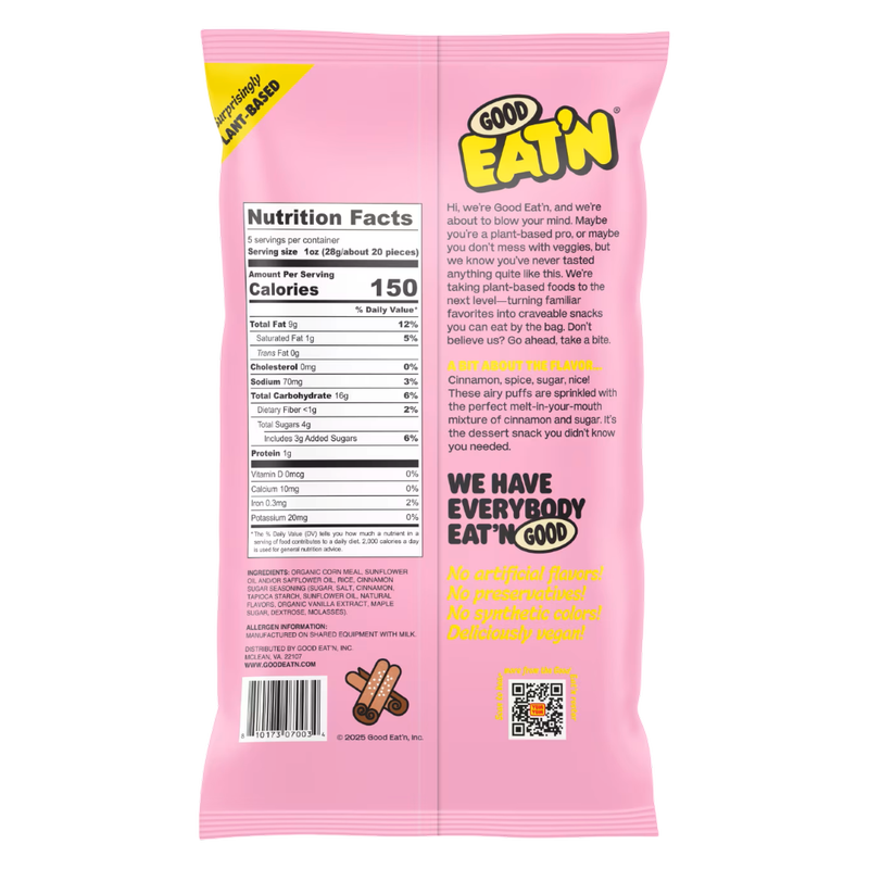 Good Eat'n Cinnamon Sugar Puffs, 5oz