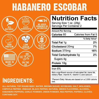 Righteous Felon Habenero Escobar Beef Jerky 2oz