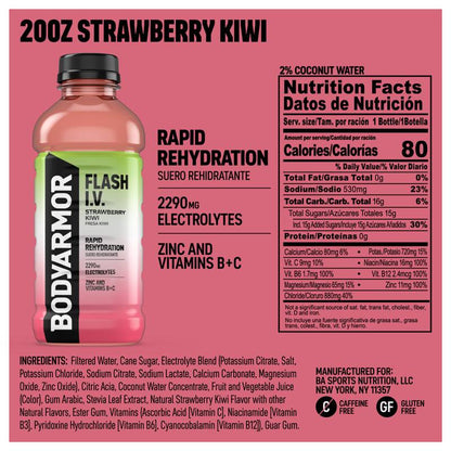 BODYARMOR FLASH I.V. Strawberry Kiwi 20oz Btl