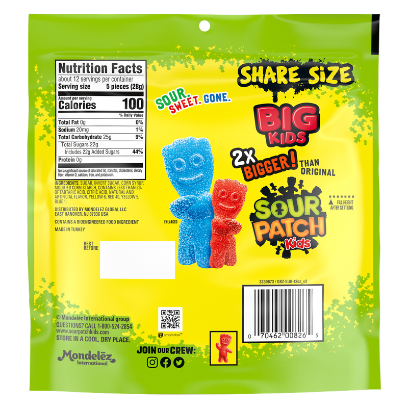 Sour Patch Kids Big Kids Soft & Chewy Candy 12oz