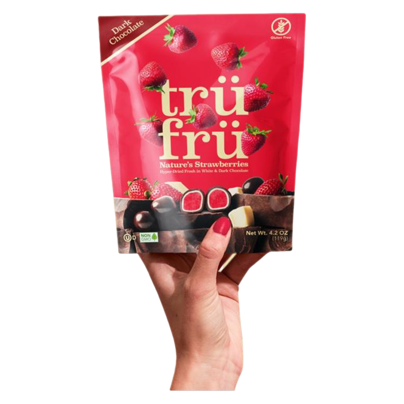 Tru Fru Strawberries Hyper-Dried Fresh in White & Dark Chocolate, 3.4oz