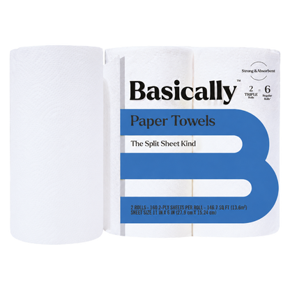 Basically 2ct Strong & Absorbent Paper Towels