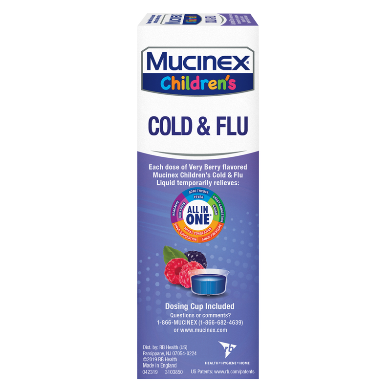 Mucinex Children`s Liquid Cold & Flu - Very Berry 4oz
