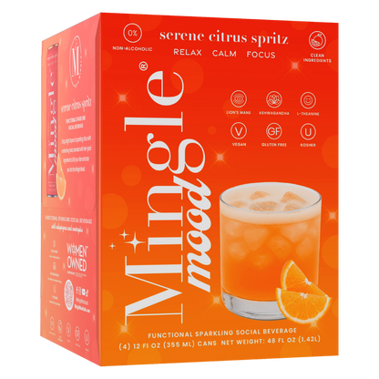 Mingle Mood Serene Citrus Spritz 4pk 12oz Can - Mingle Mocktails