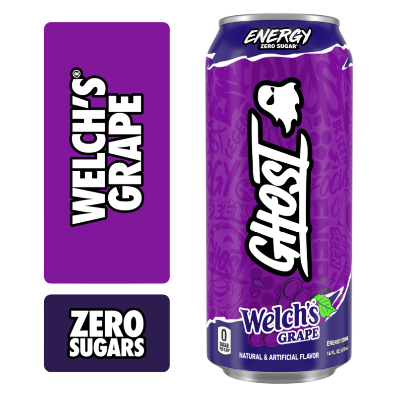 GHOST ENERGY Welch's Grape 16oz Can