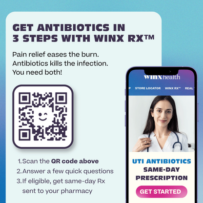 Max Strength UTI Pain Relief + Access to same-day Rx treatment via telehealth