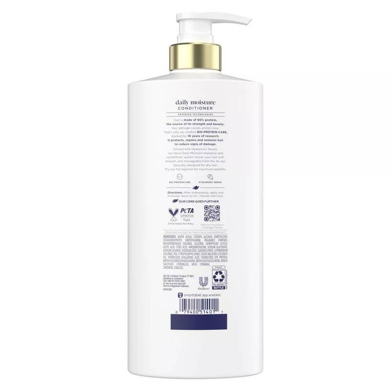 Dove Beauty Hair Conditioner, Daily Moisture with Hyaluronic Serum & Bio-Protein Care, 28oz