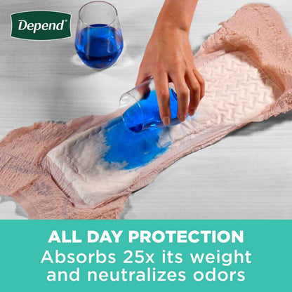 Depend Fresh Protection Adult Incontinence & Postpartum Bladder Leak Underwear for Women, Disposable, Maximum, Large, Blush, 17 Count