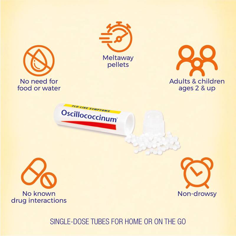 Boiron, Oscillococcinum, Flu-Like Symptoms, 12 Quick-Dissolving Pellets , 0.04 Oz Each