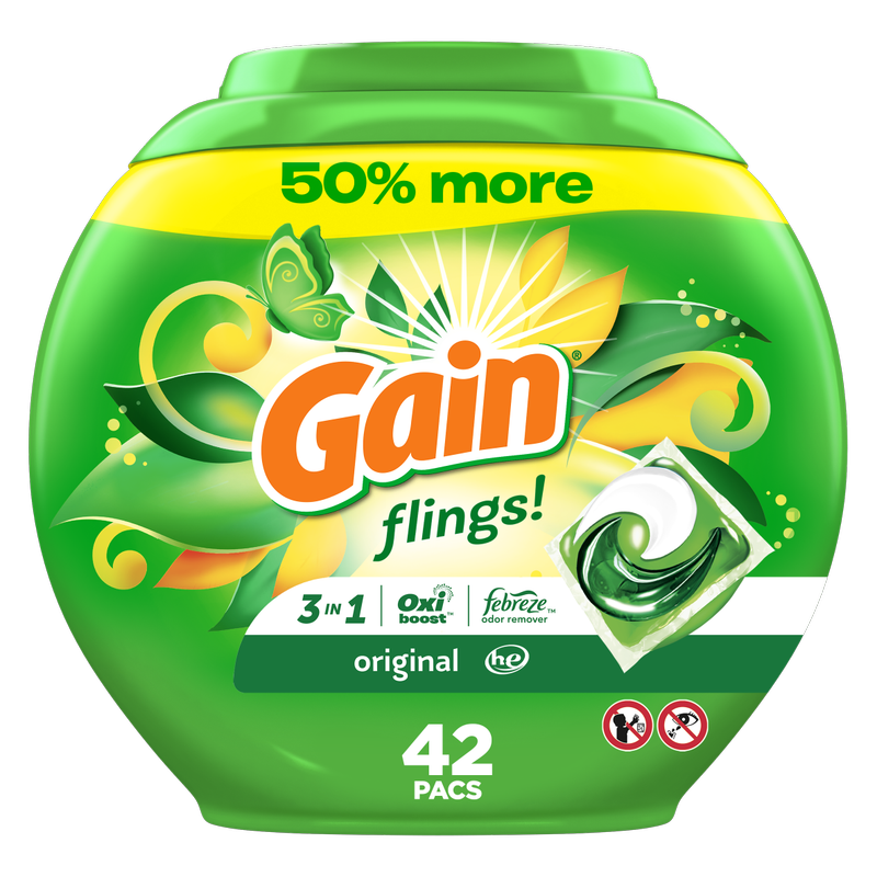 Gain flings Laundry Detergent Soap Pacs Original Scent 42ct