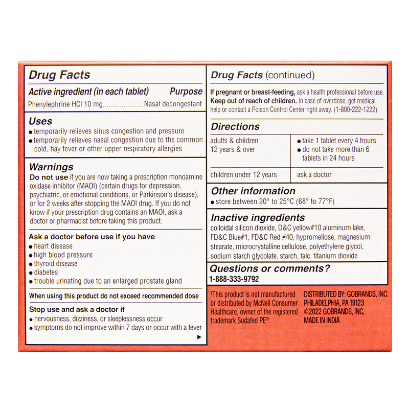 Goodnow Maximum Strength Sinus Congestion Relief PE 24 tablets