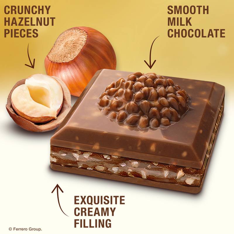 Ferrero Rocher Premium Chocolate Bar, Milk Chocolate Hazelnut, 3.1 oz