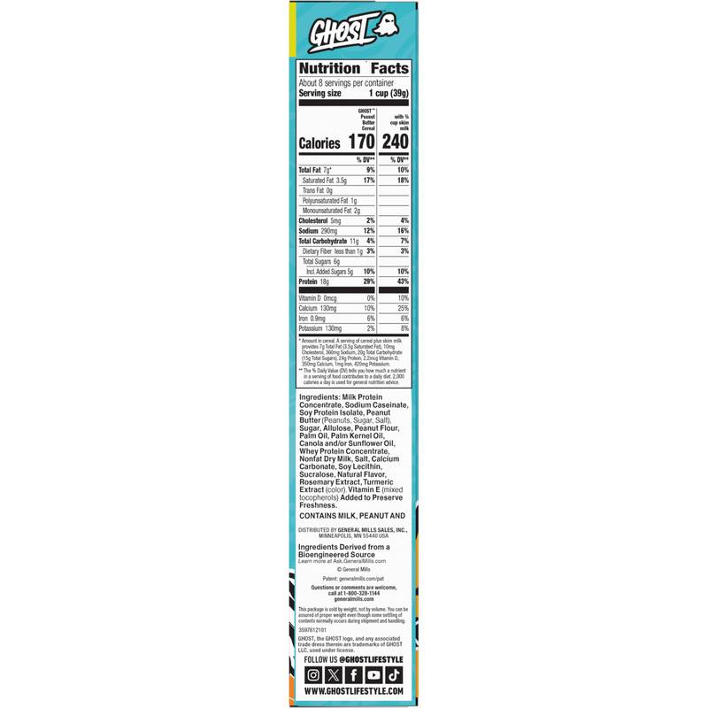 General Mills Ghost High Protein Peanut Butter Cereal, 10.8oz.