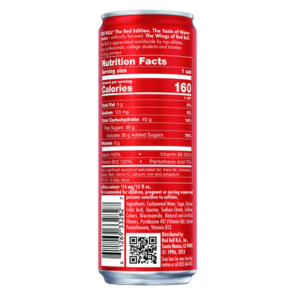Red Bull Energy Drink The Red Edition Watermelon 12oz Can