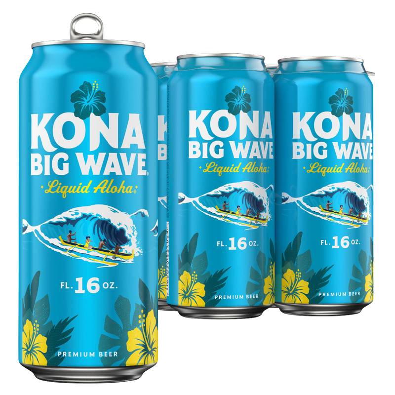 Kona Big Wave Premium Beer 4pk 16oz Cans 4.4% ABV