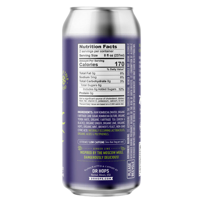 Dr Hops Kombucha Beer Ginger Lime Single 16oz Can