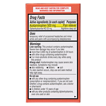 Goodnow PM Extra Strength Sleep Aid & Pain Reliever Acetaminophen 48 Caplets