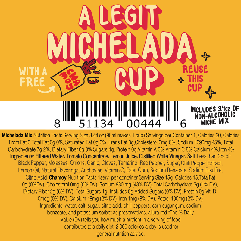 I Love Micheladas' Legit Michelada Cup with Miche Mixer 3.4 oz - I