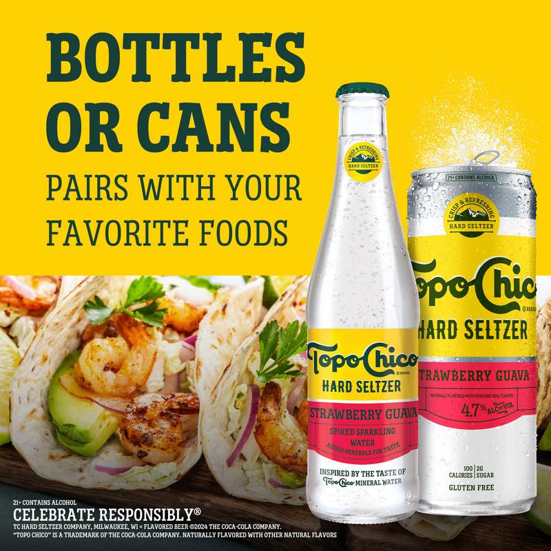 Topo Chico Hard Seltzer Strawberry Guava 12pk 12oz Btl 4.7% ABV
