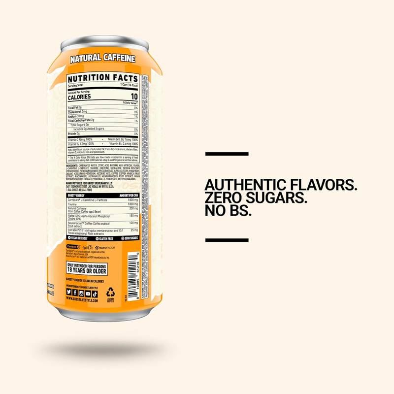 GHOST Energy Zero Sugar Orange Cream 16oz Can