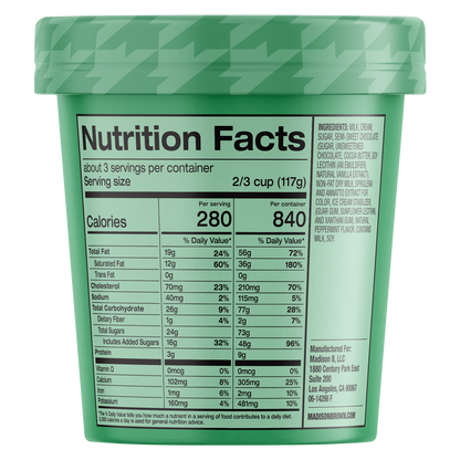 Madison Brown Mint Chocolate Chip Ice Cream 16oz