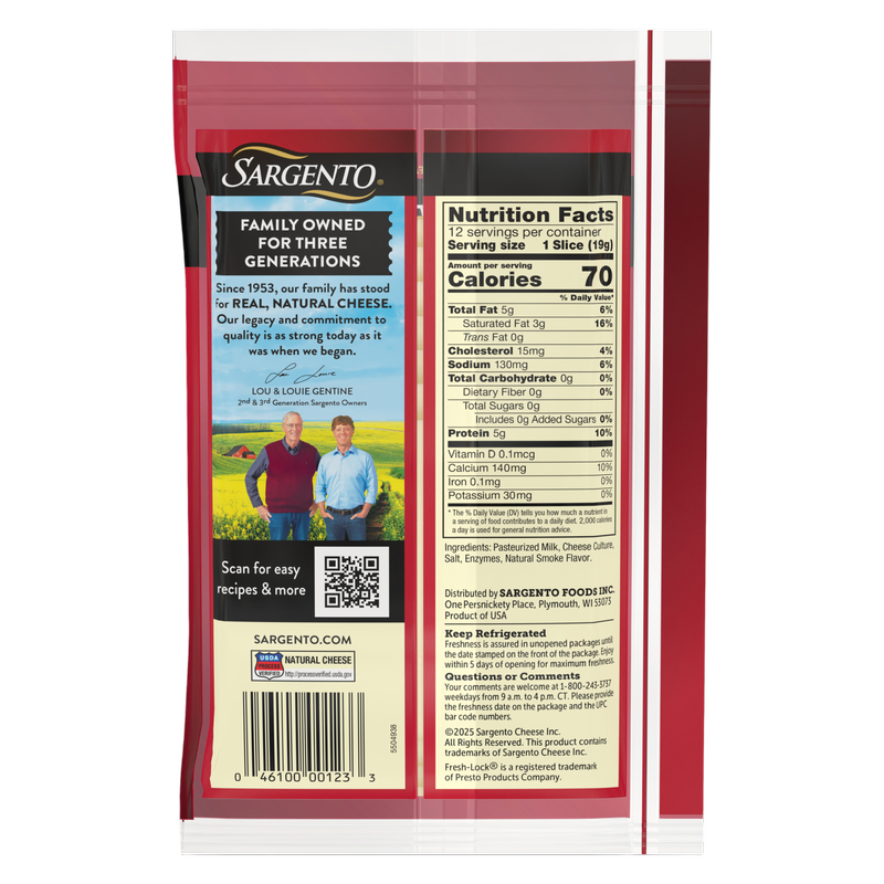 Sargento Natural Provolone Sliced Cheese - 12 slices
