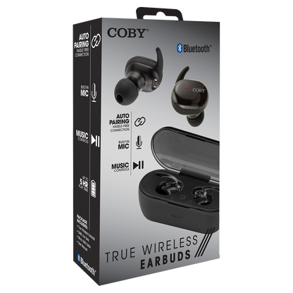 Coby Bluetooth Wireless Earbuds Black