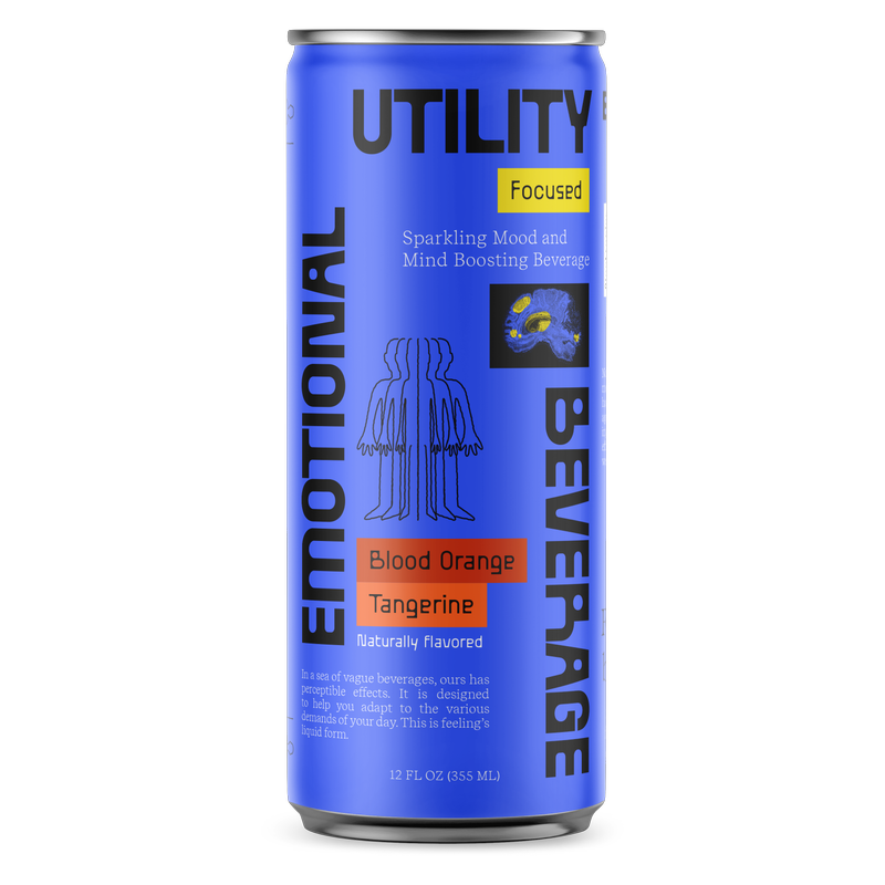 Emotional Utility Beverage Blood Orange Tangerine Focused 12oz Sparkling Beverage