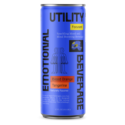 Emotional Utility Beverage Blood Orange Tangerine Focused 12oz Sparkling Beverage