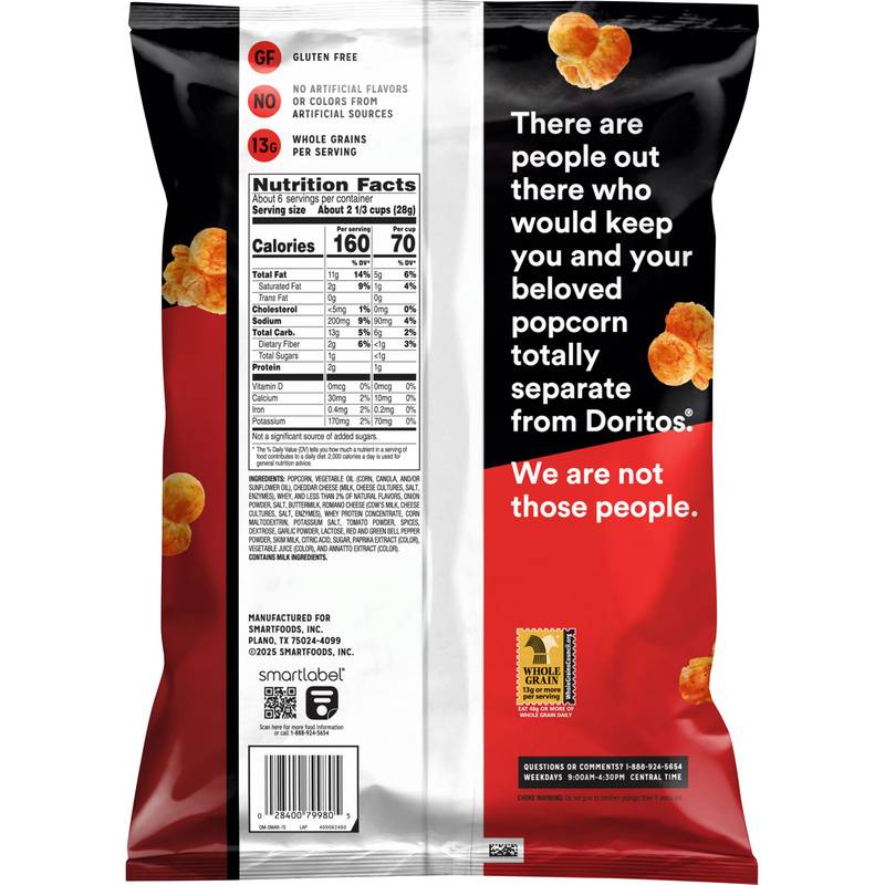 Smartfood Doritos Nacho Cheese Popcorn 5.5oz 