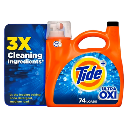 Tide Ultra Oxi Liquid Laundry Detergent, HE, 105oz, 74 Loads